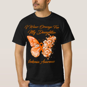 T-shirt Papillon Je Porte Orange Pour Ma Fille Leucémie A