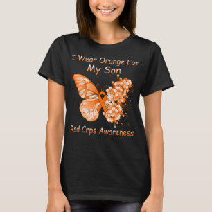T-shirt Papillon Je Porte Orange Pour Mon Fils RSD CRPS