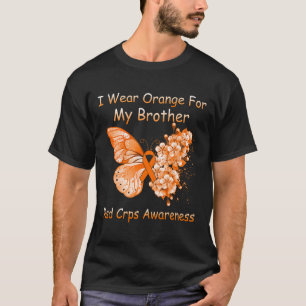 T-shirt Papillon Je Porte Orange Pour Mon Frère Crps Rsd A