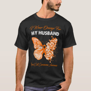 T-shirt Papillon Je Porte Orange Pour Mon Mari Cellule Ren