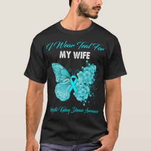 T-shirt Papillon Je Porte Turquoise Pour Ma Femme Polykyst