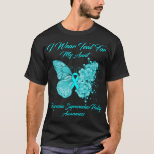 T-shirt Papillon Je Porte Turquoise Pour Ma Tante Supr Pro