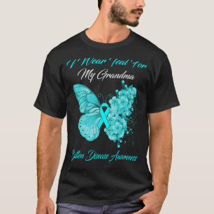 T-shirt Papillon Je Porte Turquoise Pour Mes Maladies De B