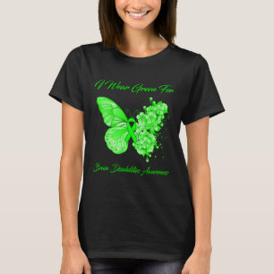 T-shirt Papillon Je Porte Vert Pour Handicap Cerveau Awar