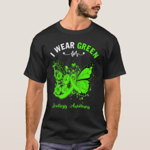 T-shirt Papillon Je Porte Vert Pour La Sensibilisation À L