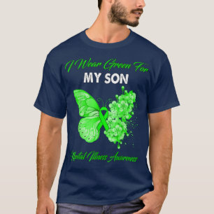 T-shirt Papillon Je Porte Vert Pour Mon Fils Maladie Menta