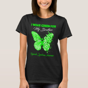 T-shirt Papillon Je Porte Vert Pour Mon Frère Néphrotique 