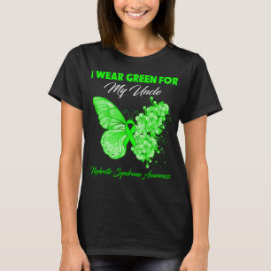 T-shirt Papillon Je Porte Vert Pour Mon Oncle Synd Néphrot