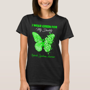 T-shirt Papillon Je Porte Vert Pour Mon Papa Synd Néphroti