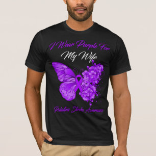 T-shirt Papillon Je Porte Violet Pour Ma Femme Pédiatrique