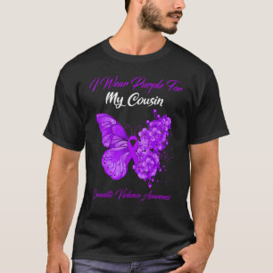 T-shirt Papillon Je Porte Violet Pour Ma Vio Domestique Co