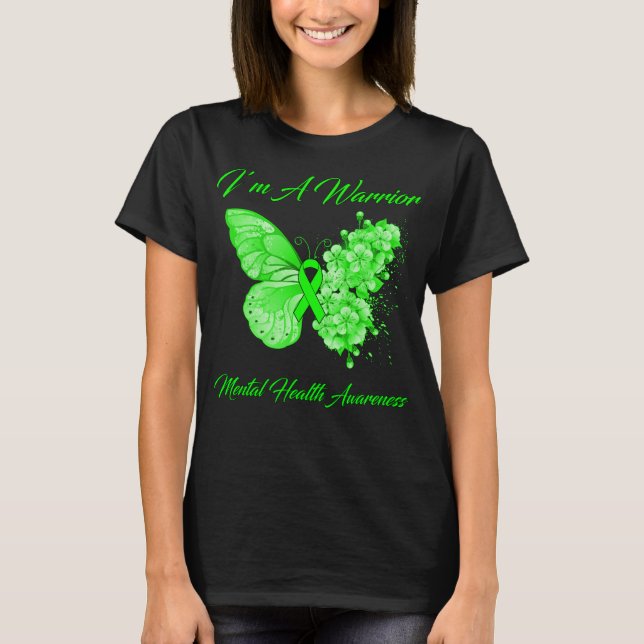 T-shirt Papillon Je suis un guerrier Sensibilisation à la  (Devant)