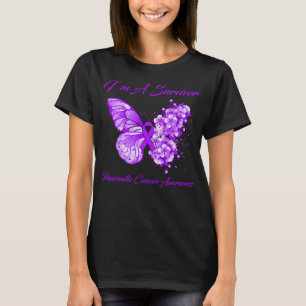 T-shirt Papillon Je suis un survivant Cancer du Pancréas