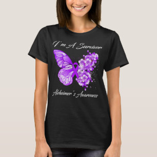 T-shirt Papillon Je Suis Un Survivant Sensibilisation À La
