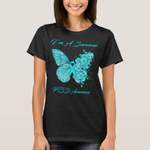 T-shirt Papillon Je suis un survivant Sensibilisation au S