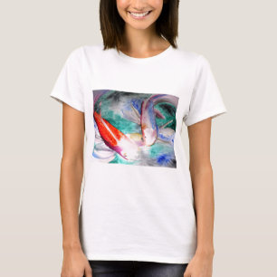 T-shirt Papillon Koi aquarelle japonais Poisson Art