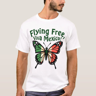 T-shirt papillon mexicain de la fête de l'indépendance mex