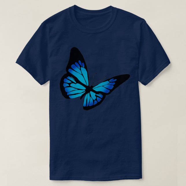 T-shirt Papillon Monarque bleu 7 (Design devant)