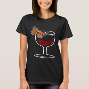 T-shirt Papillon Monarque Vin Verre Nature Art
