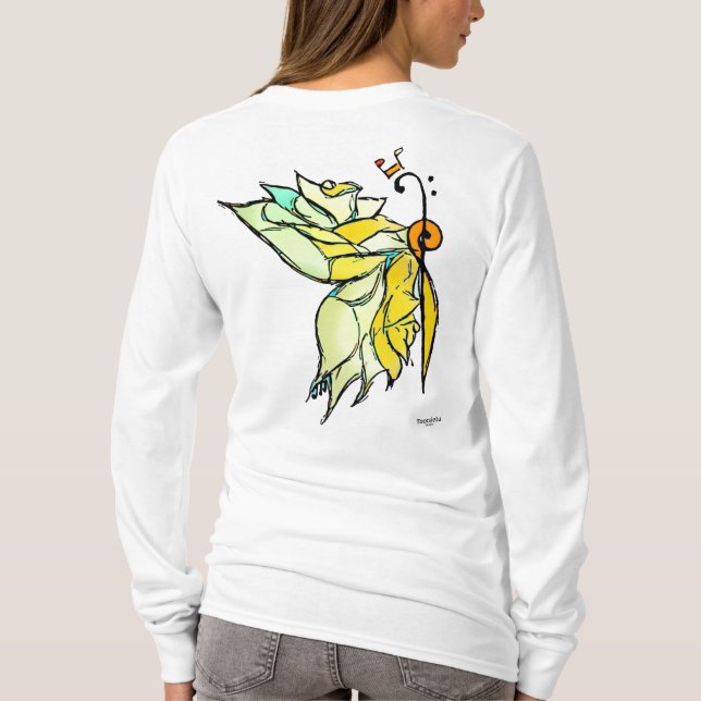 T-shirt Papillon musical dans la chemise de fleur (Dos)