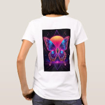 Papillon Néon Synthwave Art Sunset