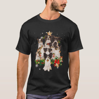 T-shirt Papillon Noël Arbre Lumières Drôle Chien Xmas Cade