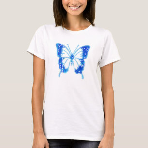 T-shirt Papillon numérique bleu, personnaliser arrière - p
