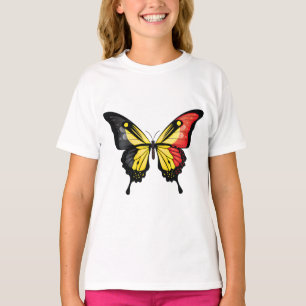 T-shirt Papillon Papillon de Belgique Drapeau Autocollant