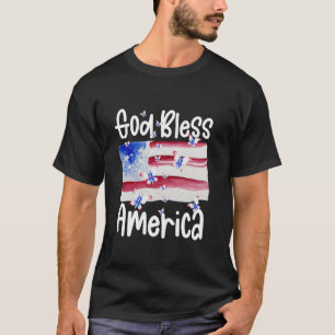 T-shirt Papillon patriotique pour les femmes Dieu bénisse