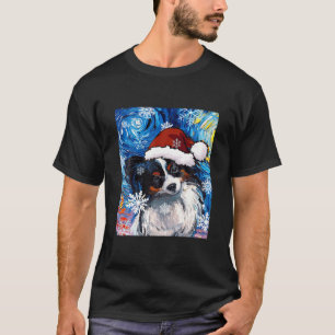 T-shirt Papillon Père Noël Van Gogh Chien cadeau, Chien
