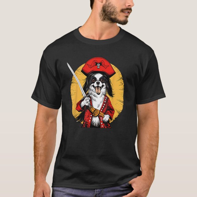 T-shirt Papillon Pirate Funny Chien Capitaine (Devant)