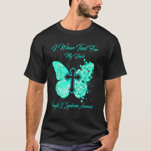 T-shirt Papillon Porter Turquoise Pour Le Syndrome X Fragi