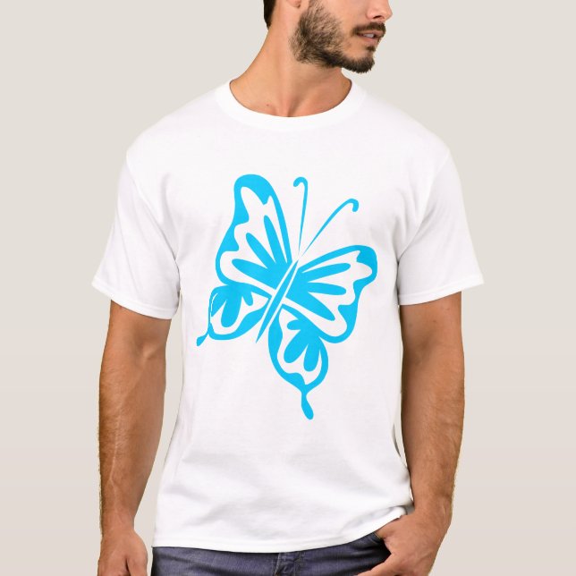 T-shirt Papillon rétro - Ciel bleu (Devant)