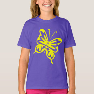 T-shirt Papillon rétro - Jaune