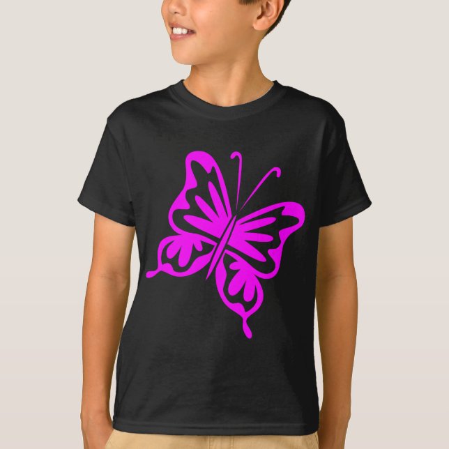 T-shirt Papillon rétro - Magenta (Devant)