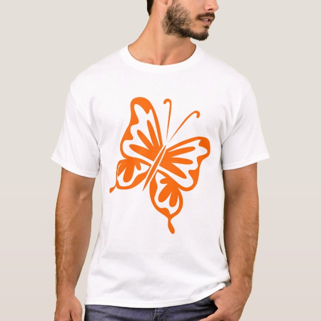 T-shirt Papillon rétro - Orange (Devant)