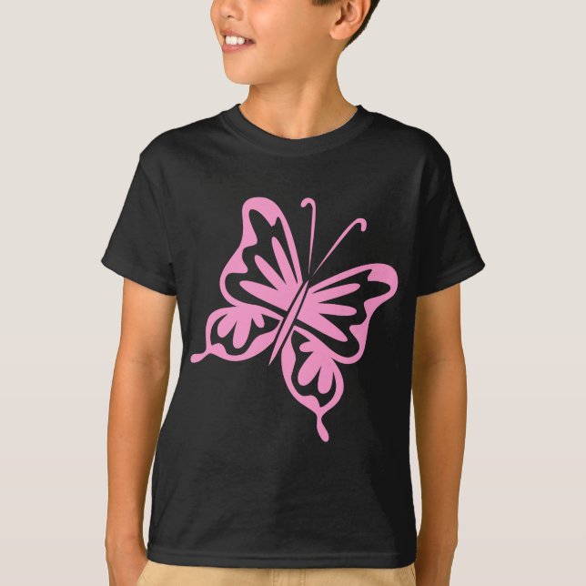 T-shirt Papillon rétro - rose (Devant)