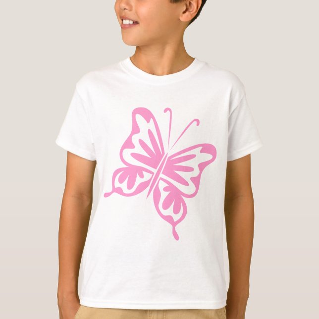 T-shirt Papillon rétro - rose (Devant)
