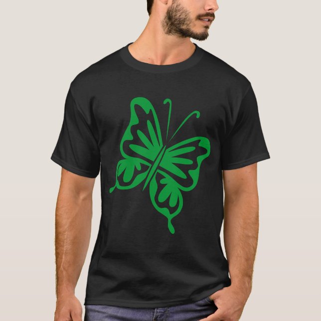 T-shirt Papillon rétro - Vert herbe (Devant)