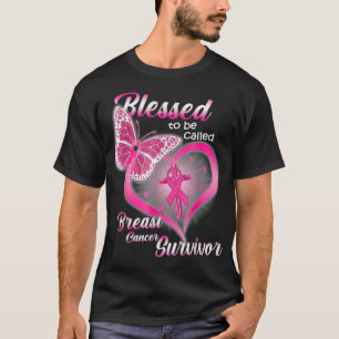T-shirt Papillon rose Heureux D'Être Appelé Cancer Du Sein