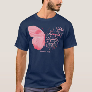 T-shirt Papillon rose Ruban Cancer du sein Femme religieus
