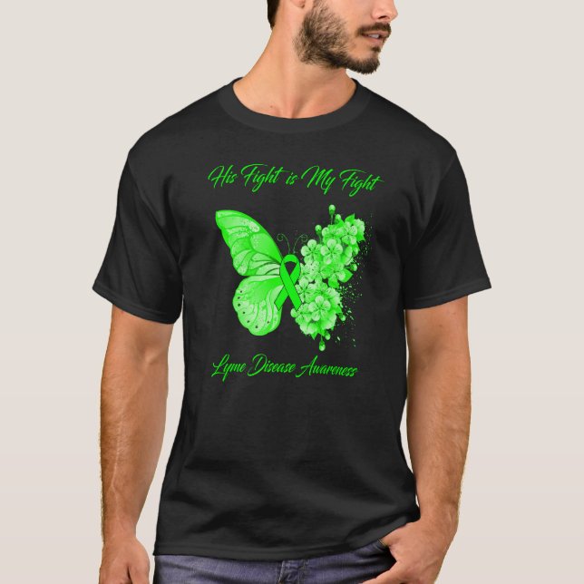 T-shirt Papillon Sa Lutte Est Ma Lutte Maladie Lyme Connai (Devant)