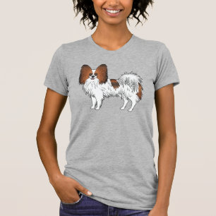 T-shirt Papillon Sable Rouge Dessin Animé Mignon Chien