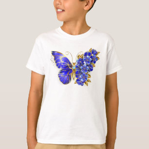T-shirt Papillon saphir à fleurs