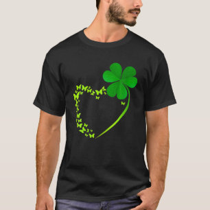 T-shirt Papillon Shamrock Coeur Lucky Clover Shape St Pat