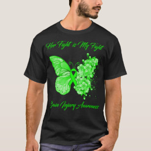 T-shirt Papillon Son combat est ma lutte Brain Injury Awar