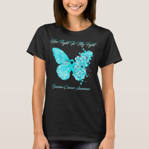 T-shirt Papillon Son combat est ma lutte contre le cancer 