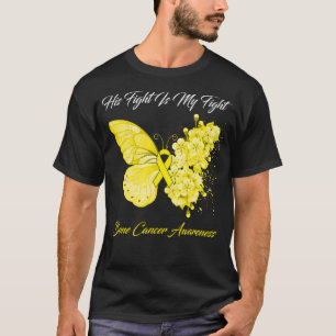 T-shirt Papillon Son combat est mon adversaire du cancer d
