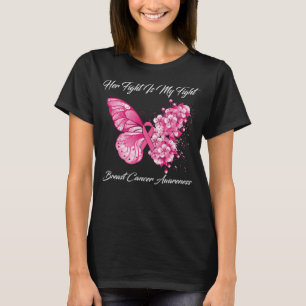 T-shirt Papillon Son Combat Est Mon Combat Cancer Du Sein