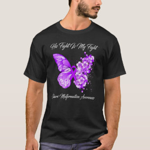 T-shirt Papillon Son combat est mon combat Chiari Malforma